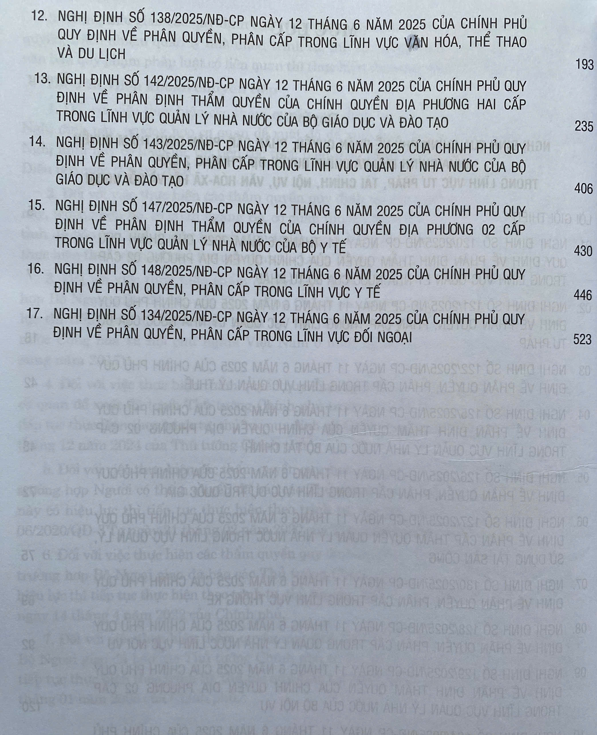 Hệ Thống Các Nghị Định Của Chính Phủ Về Phân Quyền, Phân Cấp, Phân Định Thẩm Quyền Giữa Chính Phủ Và Chính Quyền Địa Phương 2 Cấp Trong Lĩnh Vực Tư Pháp, Tài Chính, Nội Vụ, Văn Hoá - Xã Hội Và Đối Ngoại