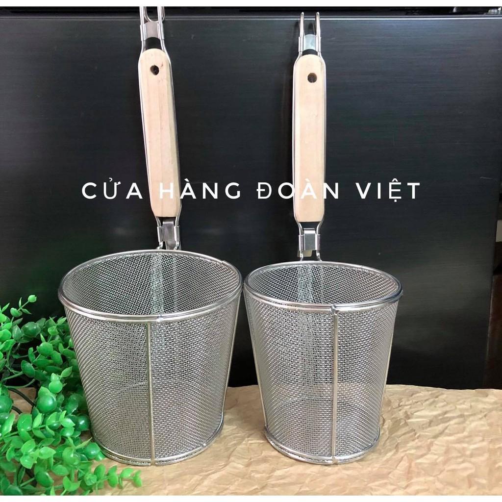 Vợt Trụng Hủ Tiếu, Mì - Sâu Lòng, Inox Tốt - Lưới Mịn, Dày - Nhiều Size