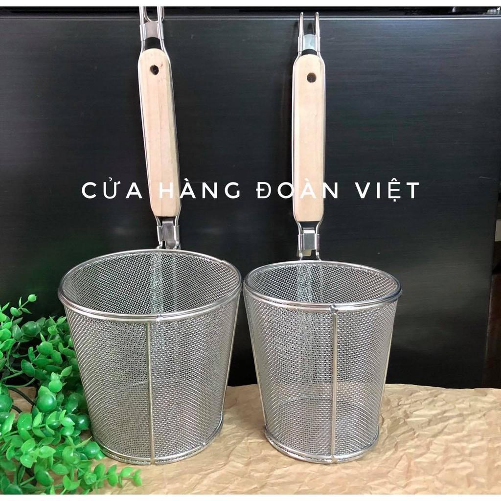 Vợt Trụng Hủ Tiếu, Mì (Loại Tốt)- Sâu Lòng, Inox Tốt - Lưới Mịn, Dày - Nhiều Size