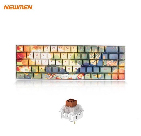 Bàn phím cơ không dây Newmen GM680 Jungle (Ngọa Hổ tàng Long ) G-Pro Yellow /G-Pro Red /  G-Pro Brown - Hàng Chính Hãng