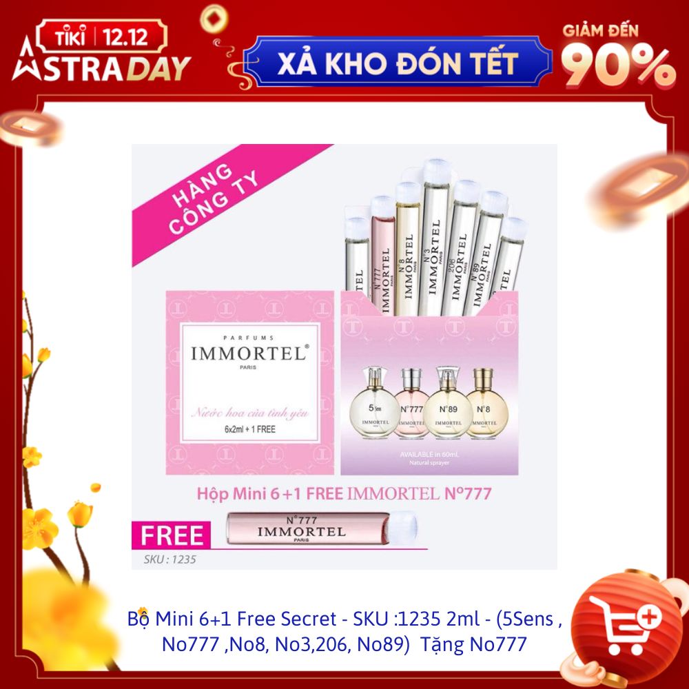 Bộ Nước Hoa IMMORTEL Mini 6 +1 Free No777 chai xức 2ml - Eau De Parfum