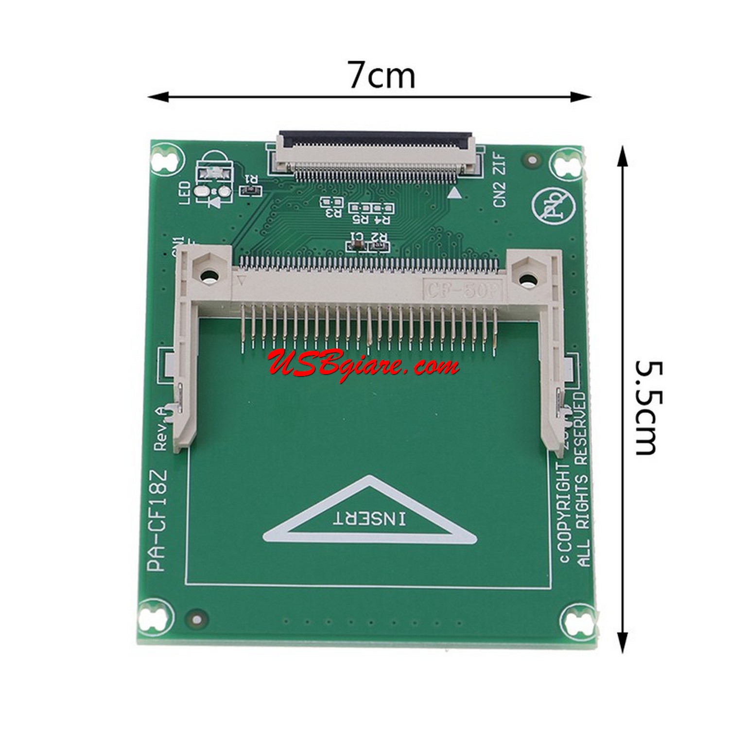 Thẻ chuyển đổi 50 Pin CF Card to 1.8 "CE ZIF SSD Adapter Converter for Computer Laptop