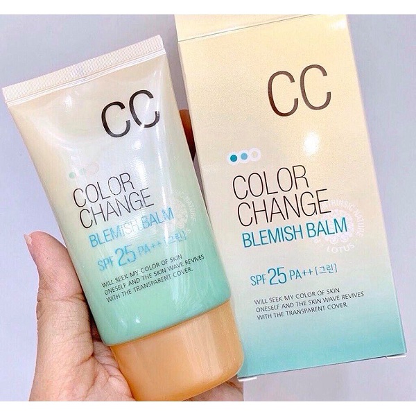 Ken nền trang điểm che phủ khuyết điểm tự nhiên Welcos color change blemish balm 50ml