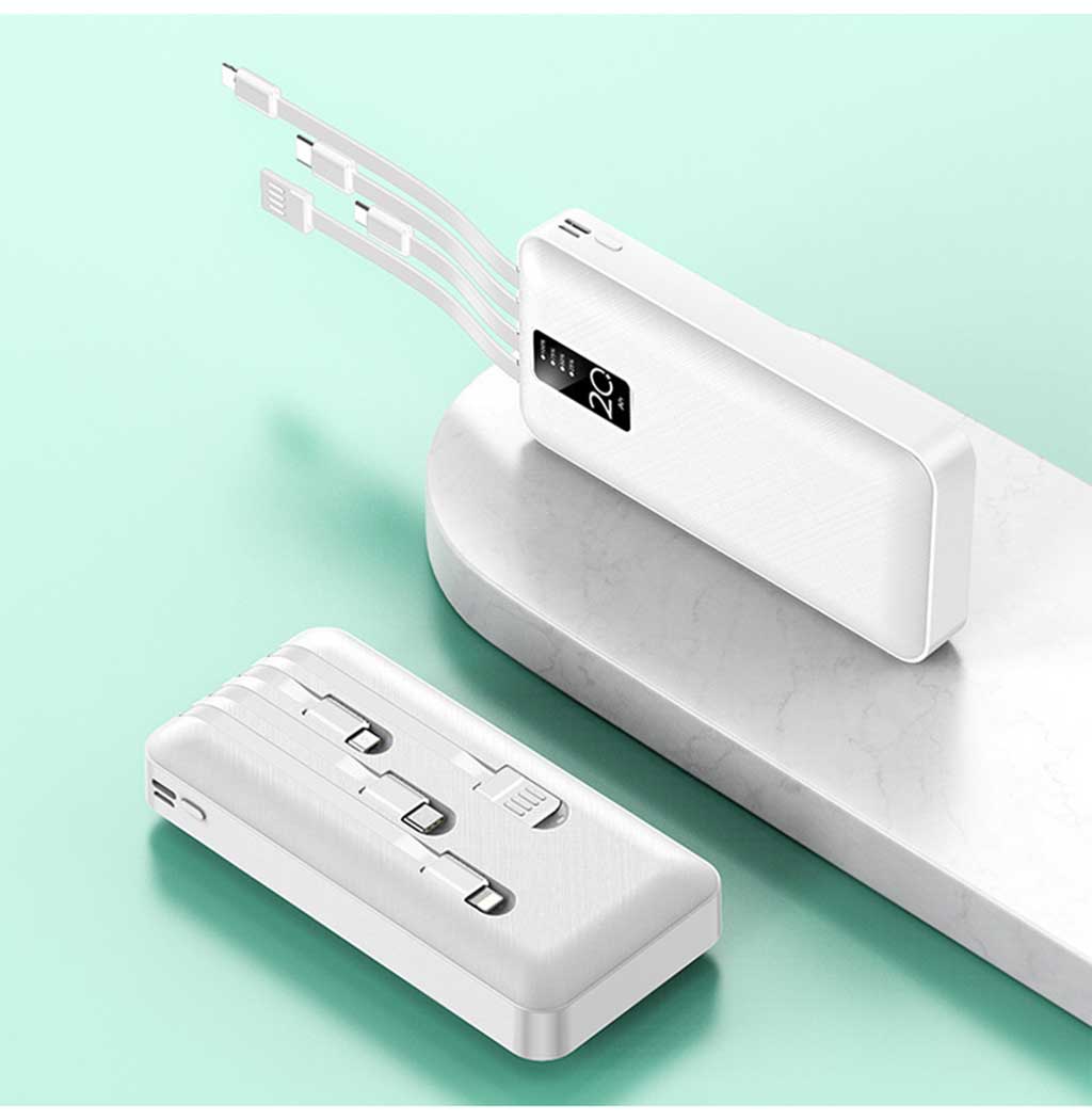 Pin Sạc Dự Phòng 20.000mAh HXSJ - 2 Cổng Sạc Vào Type-C/Micro Tích hợp sẵn 4 đầu sạc chuyên dụng tiện lợi - HÀNG CHÍNH HÃNG