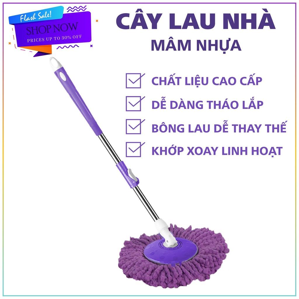 Cây lau nhà rời 360 độ bàn xoay inox và nhựa