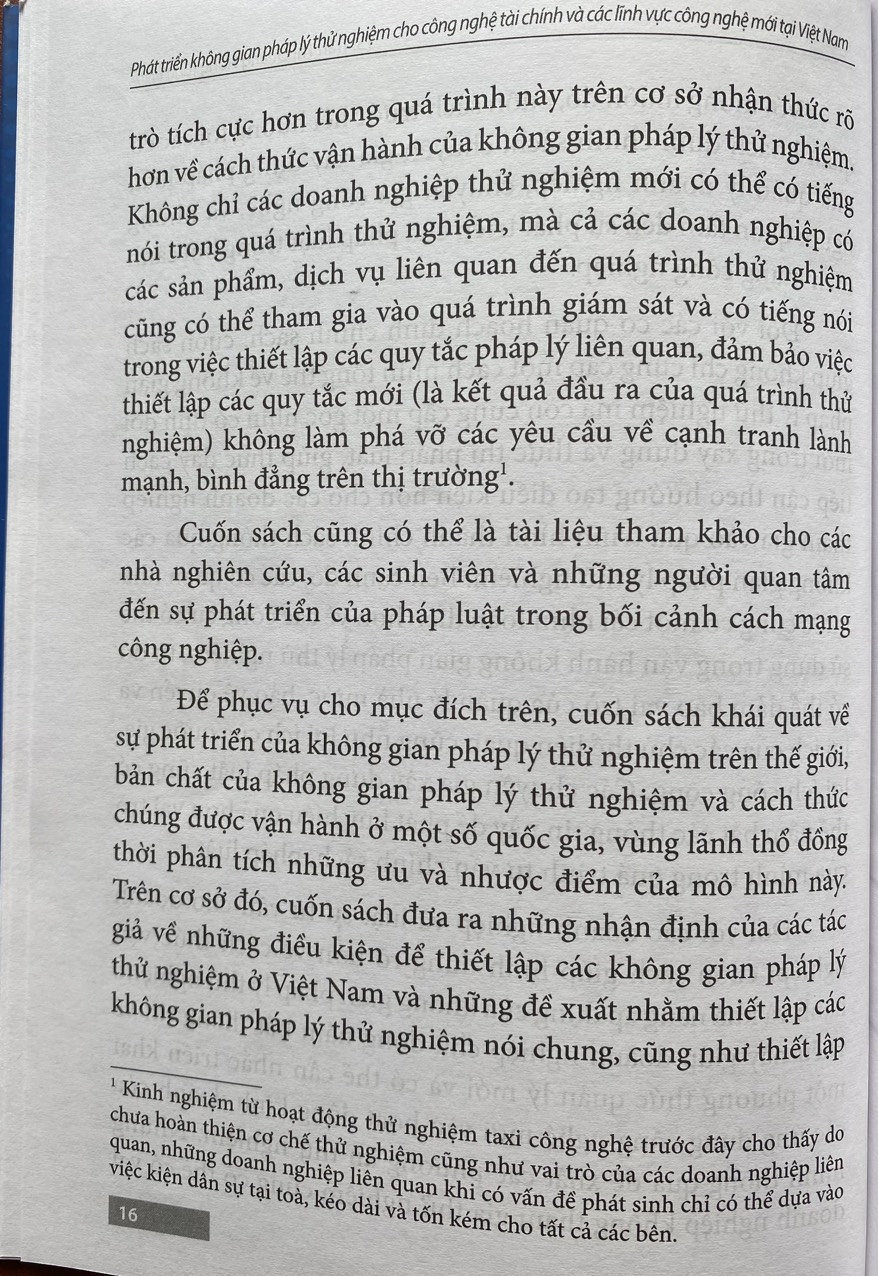 Phát Triển Không Gian Pháp Lý Thử Nghiệm Cho Công Nghệ Tài Chính và Các Lĩnh Vực Công Nghệ Mới Tại Việt Nam