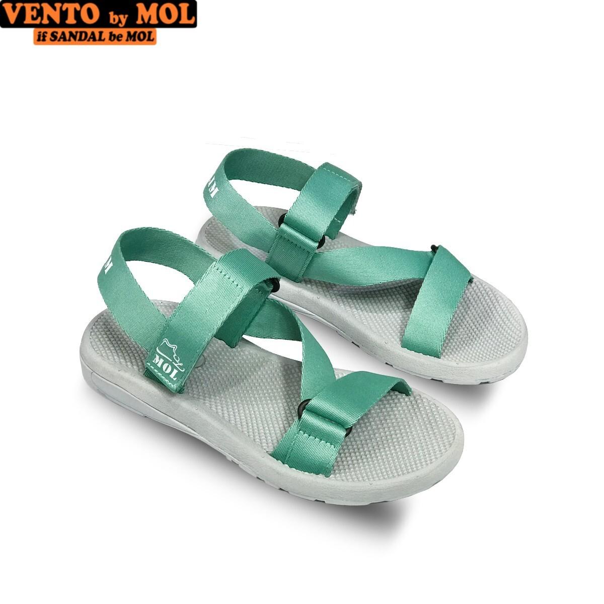 Giày sandal unisex nam nữ quai chéo vải dù đế mõng Slim có quai hậu cố định hiệu MOL mang đi học du lịch MS1166XL