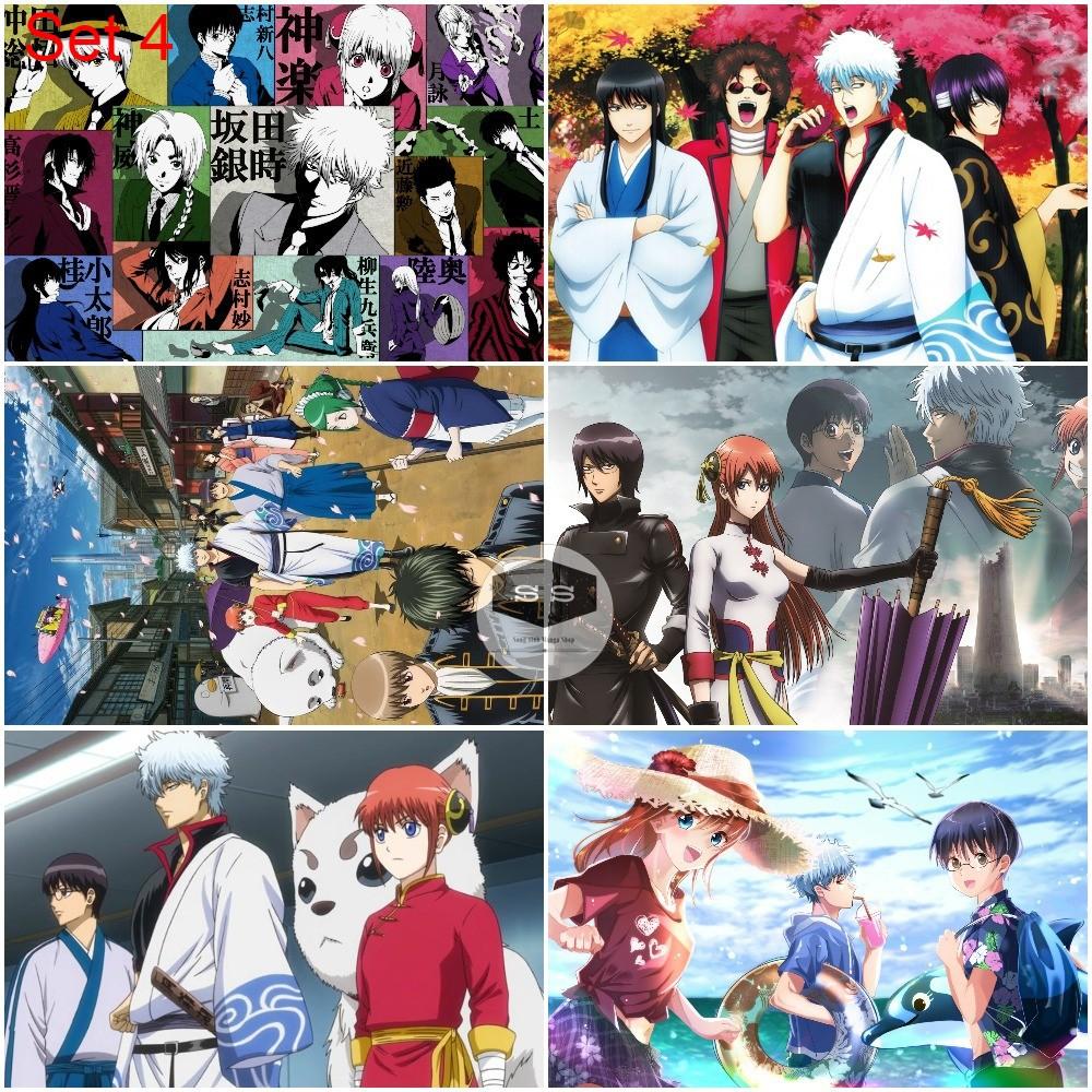 Bộ 6 Áp phích - Poster Anime Gintama - Linh hồn bạc (bóc dán) - A3, A4, A5