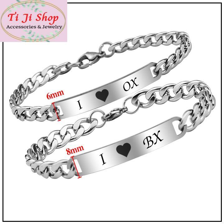LẮC VÒNG TAY CẶP ĐÔI INOX OX BX ĐẸP Ý NGHĨA CP014