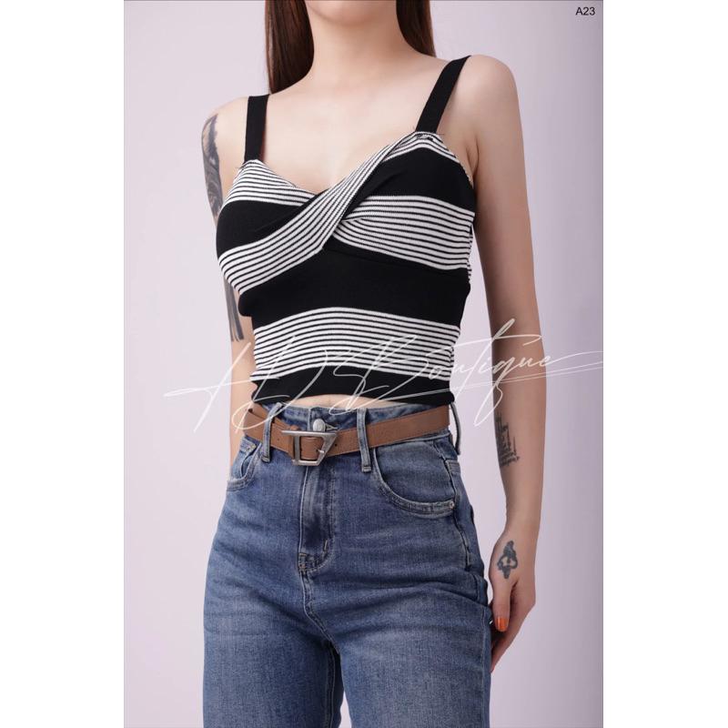 Áo thun 2 dây sexy điệu đà -A23 - Xanh