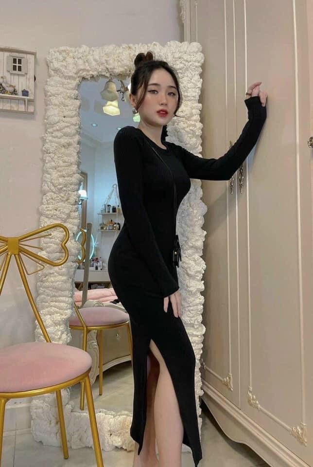 ĐẦM BODY TAY DÀI XẺ TÀ