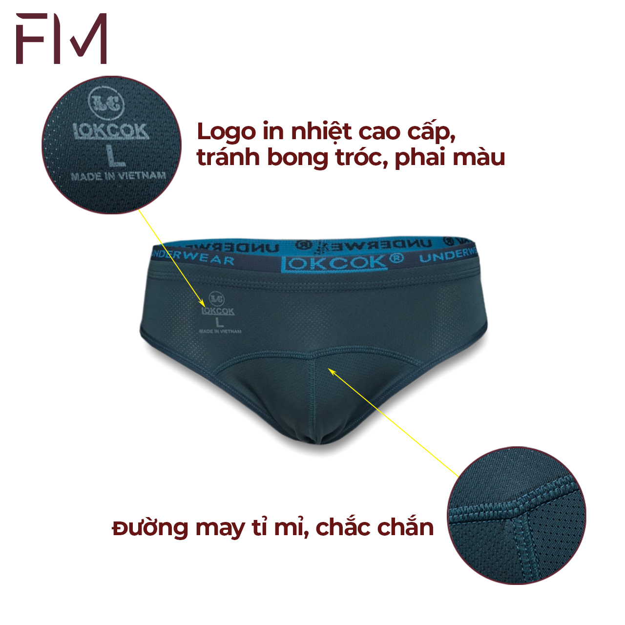 Combo 3 quần lót tam giác nam, chất thun cotton thấm hút mồ hôi tốt, thiết kế lưới thoáng mát - FORMEN SHOP - FMCB3QS019