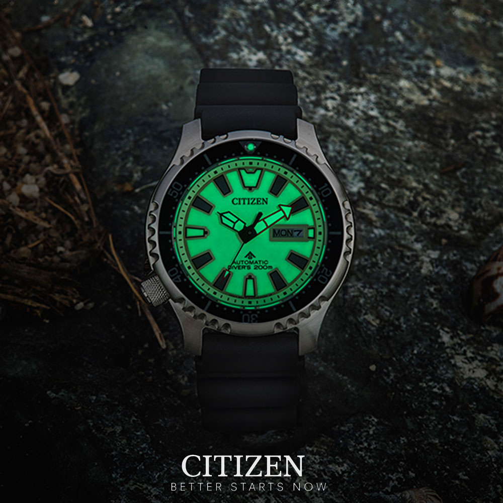 Đồng Hồ Citizen Nam Cơ-Automatic Dây Cao Su NY0080-12X - Mặt Xanh