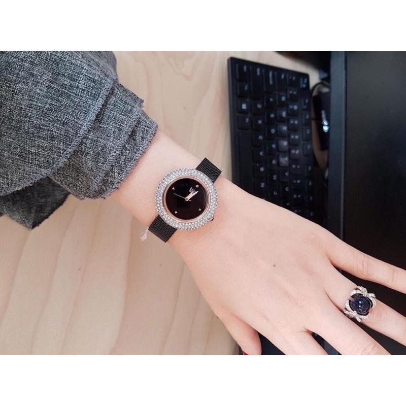 Đồng hồ nữ Burgi case 36mm mầu đen