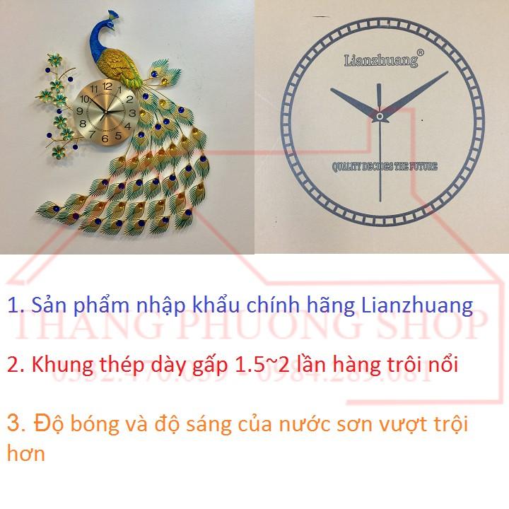 Đồng Hồ Treo Tường Trang Trí Chim Công Đậu Cành Mai TP-011