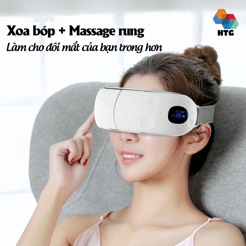 Máy massage mắt XGEEK E8 5 chế độ trong 1, tích hợp nghe nhạc bluetooth cùng điều khiển áp suất nén và nhiệt độ 2 cấp độ tiện lợi, hàng chính hãng