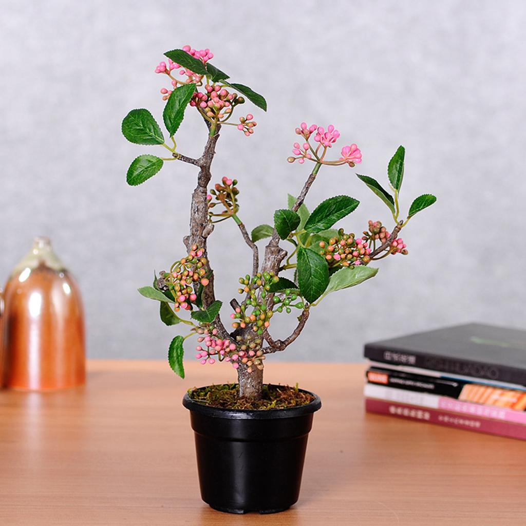 Artificial Fruit Tree Bonsai Green Leaf Realistic Potted Plants Rubber Balls