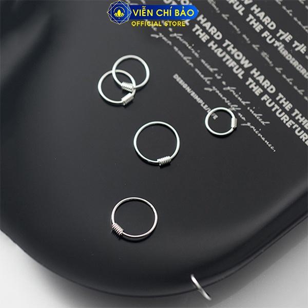 Khuyên tai bạc nữ vòng tròn lò xo bông tai bạc 925 thời trang phụ kiện trang sức nữ Viễn Chí Bảo B400393