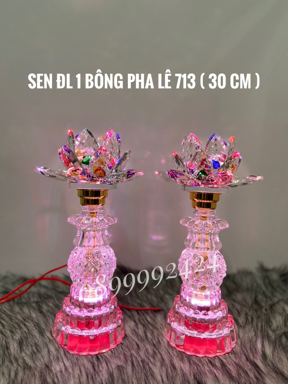 ĐÈN THỜ PHA LÊ CAO CẤP 713 (30cm) 1 CẶP