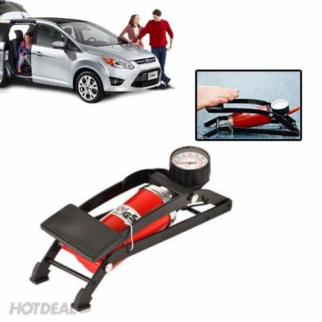 Bơm hơi đạp chân 1 nòng-Bơm hơi đạp chân mini ô tô xe máy-Gấp gọn tiện lợi dễ mang theo - Yumeshop94