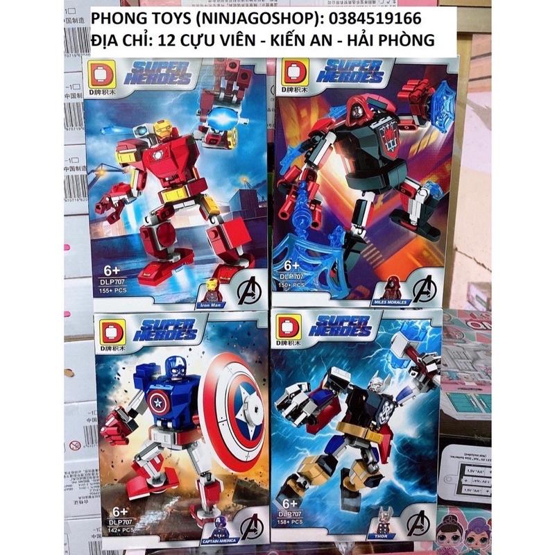 Lắp ráp xếp hình 7058 : Siêu anh hùng người máy robot của người sắt người nhện thanos venom 2 in 1