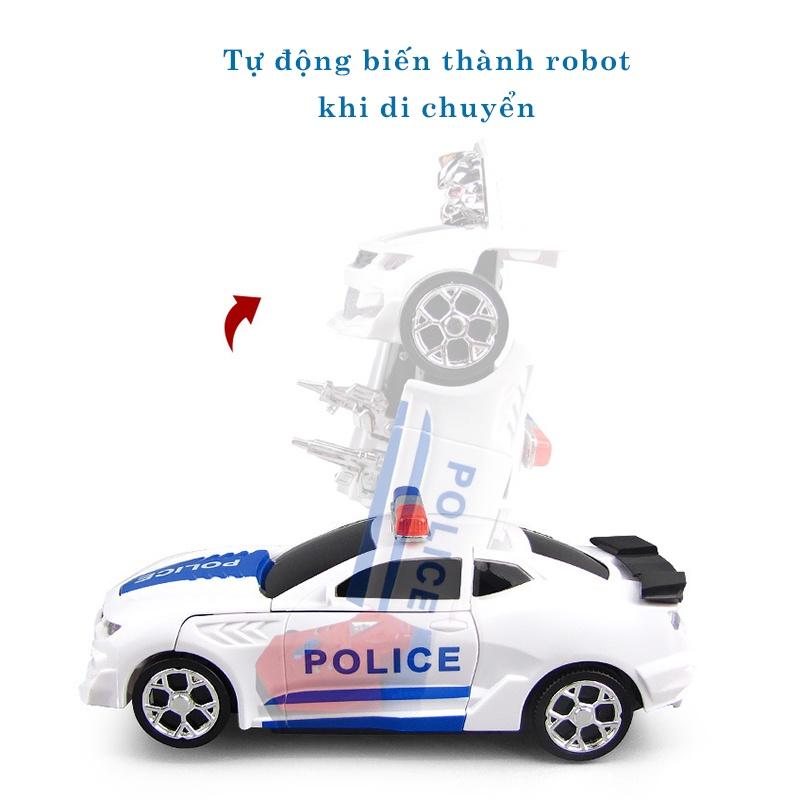 Đồ chơi trẻ em ô tô cảnh sát biến hình robot có nhạc và đèn