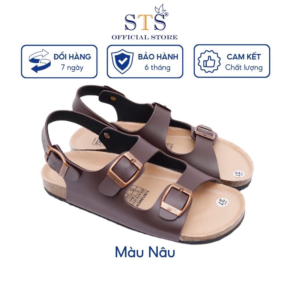 Giày Sandal đế trấu nam nữ Da PU mặt kem thời trang chống nước cao cấp nhiều màu sắc KPU02