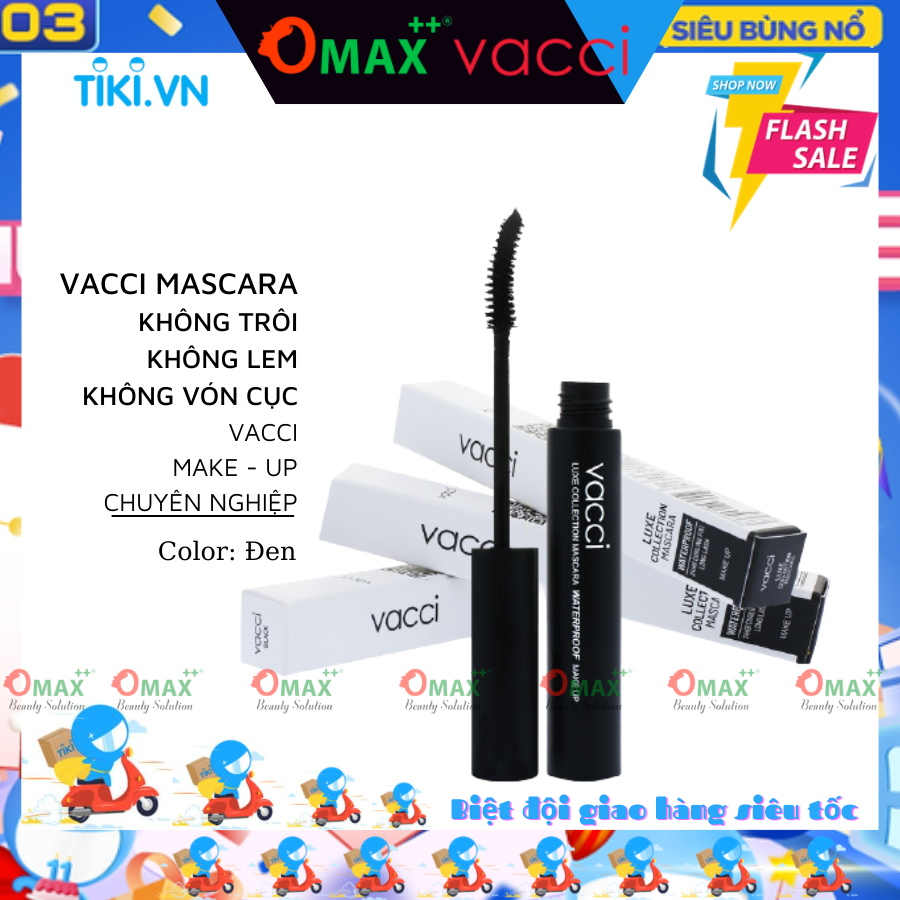 MASCARA VACCI - NỐI DÀI, DÀY MI, KHÔNG LEM KHÔNG TRÔI TRONG NƯỚC - LUXE COLLECTION MASCARA WATERPROOF