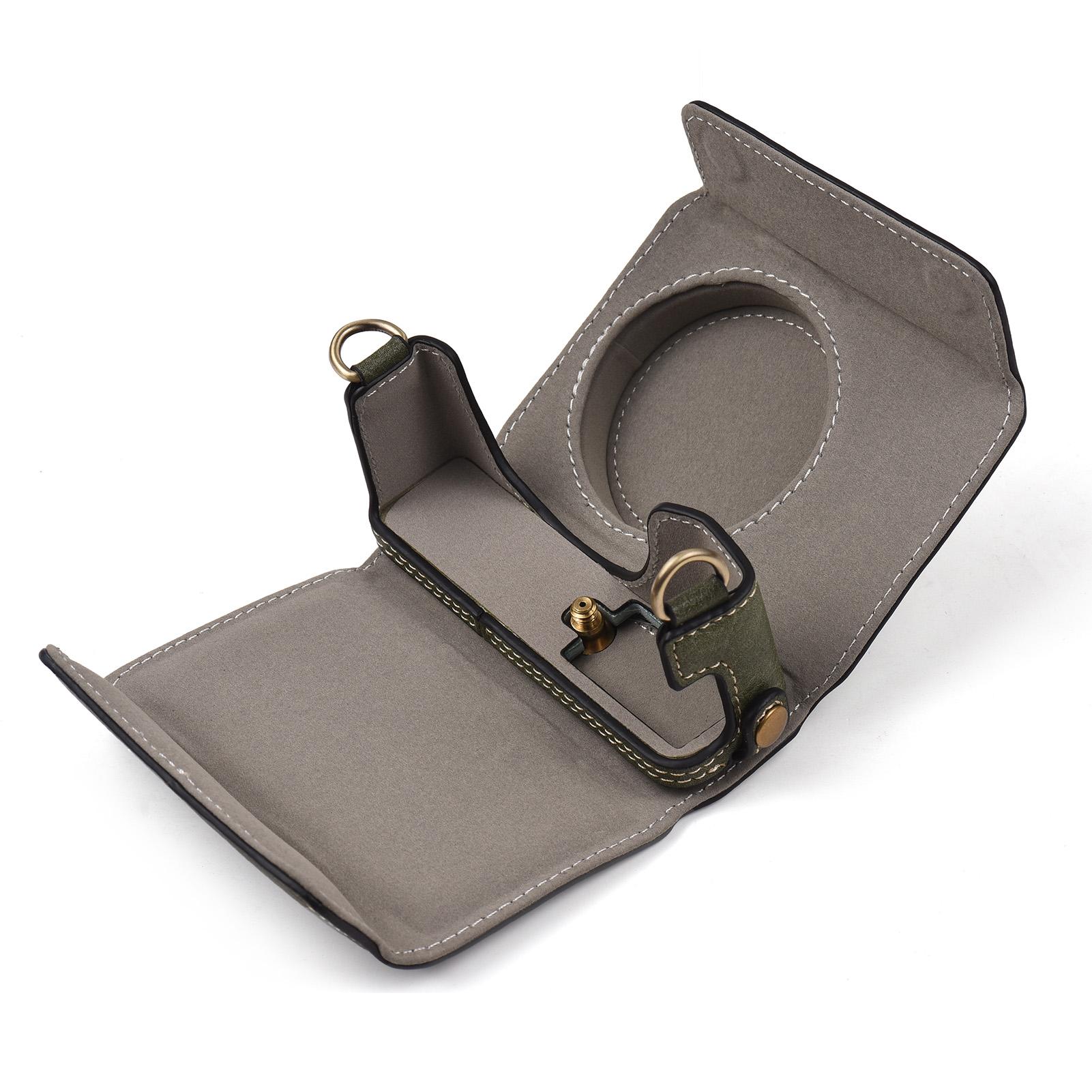 Portable Camera Case Synthetic Leather Camera Carry Bag with Shoulder Strap Replacement for Ricoh GR3 GR III/ GR3X Camera
