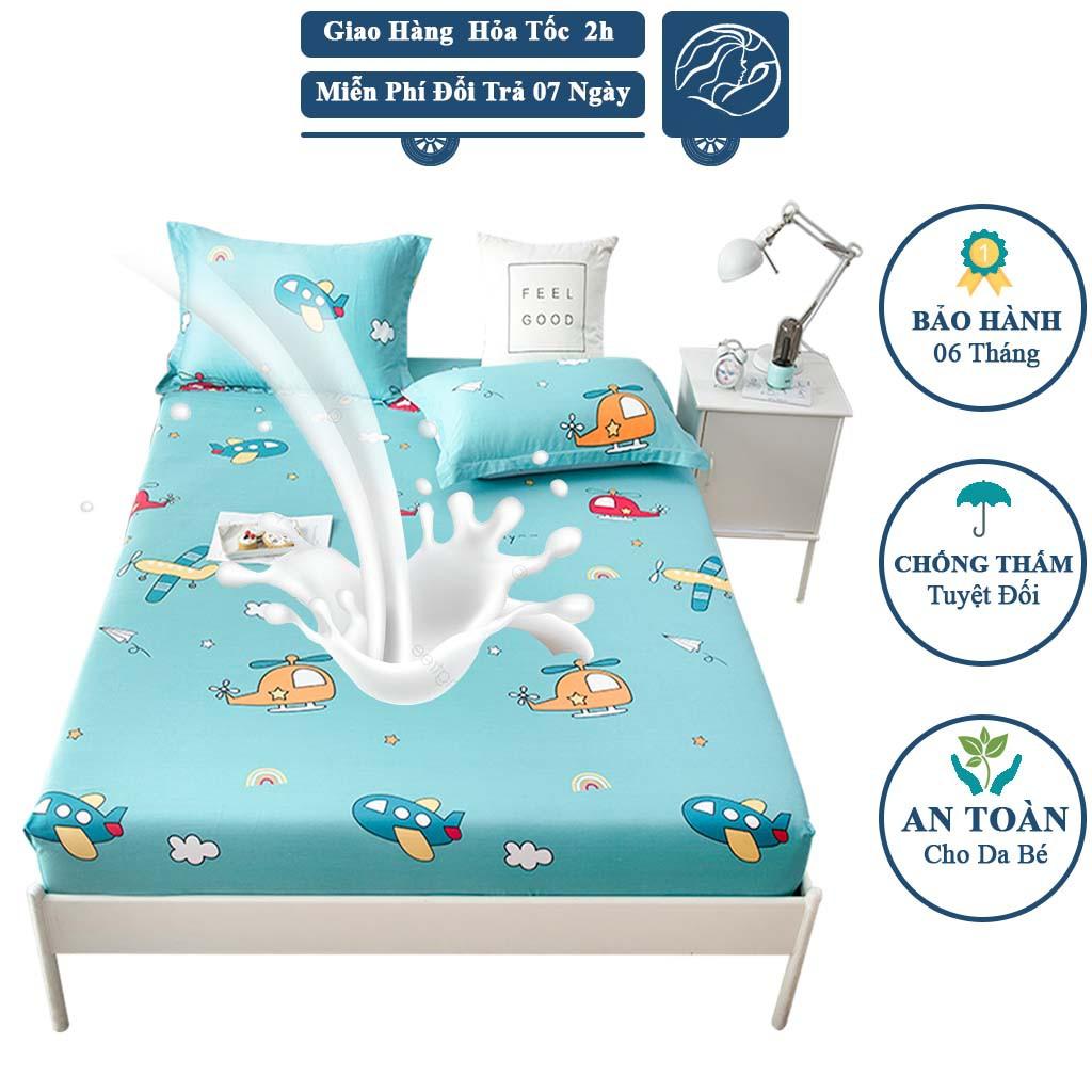 Ga chống thấm cotton, ga chống thấm cho bé, ga chống thấm nước nằm trực tiếp, Không nóng bí, không sột soạt