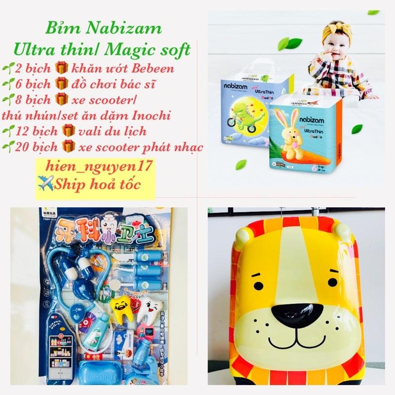 COMBO 2 BỊCH Tã NABIZAM, Bỉm NABIZAM HÀN QUỐC Dán/Quần Đủ Size S44/M40/L36/M32/L30/XL26/XXL22/3XL200