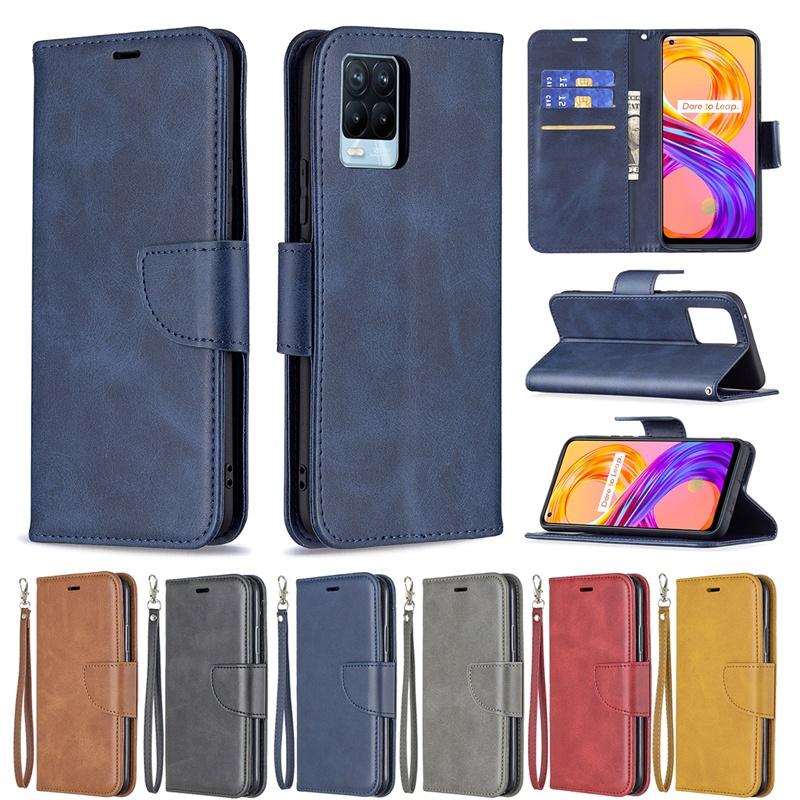 Ốp lưng điện thoại dạng ví da lật dành cho OPPO Reno6 Pro Realme 8 5G 8 Pro V13 C12 C15 C25 C20 C21