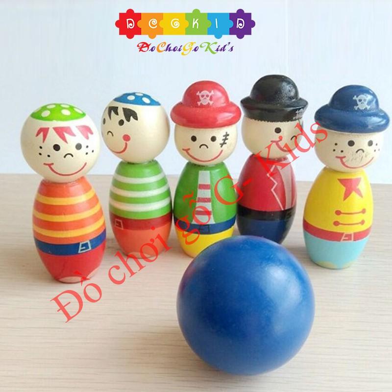 Đồ chơi Bowling bằng gỗ vui nhộn an toàn cho bé