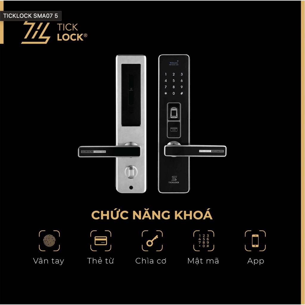 Khoá vân tay cửa gỗ SMA-07 công nghệ Malaysia - Khoá cửa điện tử cho cửa gỗ cao cấp