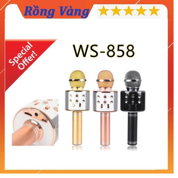 Micro Không Dây BLUETOOTH Tiện Dụng Chất Lượng Cao WS-858 ĐA NĂNG 6 TRONG 1 HÁT KARAOKE, BẢO HÀNH 3 THÁNG