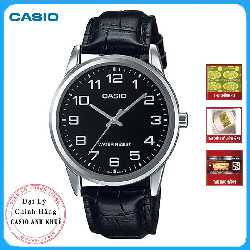 Đồng Hồ Nam Chính Hãng Casio MTP-V001L-1B Dây Da