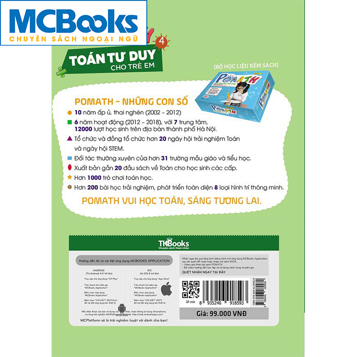 POMath-Toán tư duy cho trẻ em tập 4-Sách học toán tư duy toán- Toán tư duy cho trẻ em từ 4 – 6 tuổi-Mcbooks