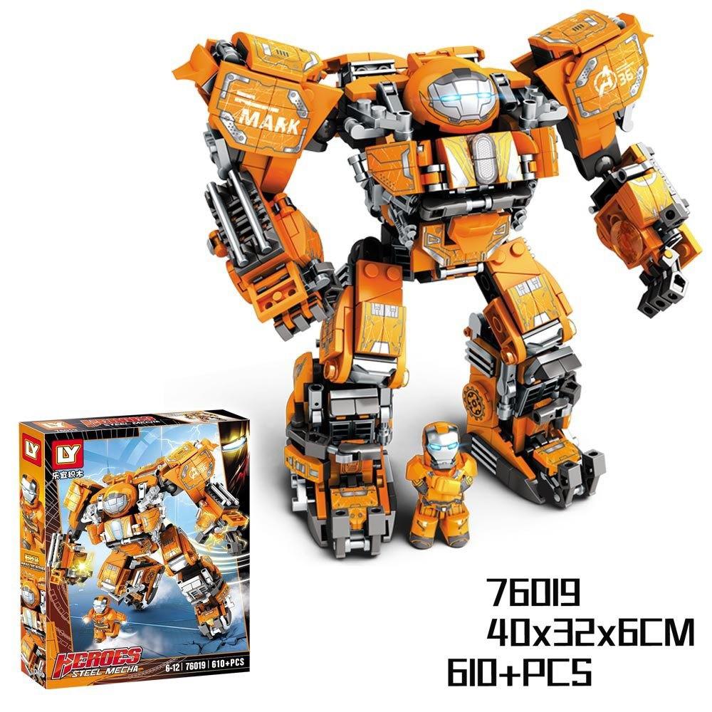 Đồ chơi Lắp Ráp Xếp Hình Mô Hình Robot Hulkbuster Iron Man Cam MK36 610 Khối LY76019 - Cao Cấp