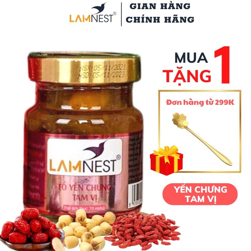 Yến Sào Chưng Sẵn Tam Vị LamNest tươi nguyên chất 30% yến 70ml bồi bổ sức khỏe - yensaocaocaplamnest