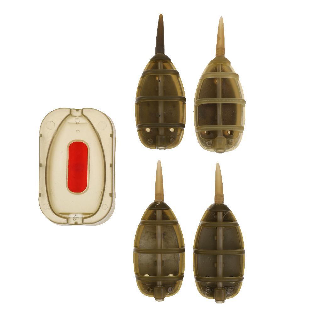 4Pcs/Set In-line Method Feeder Fishing Feeder Lead Sinker Terminal Tackle