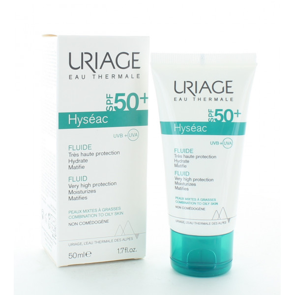 Kem Giảm Dầu Chống Nắng Cho Da Mun, Da Dầu Uriage Hyseac Fluide SPF50+ (50ml) (Mẫu mã mới)