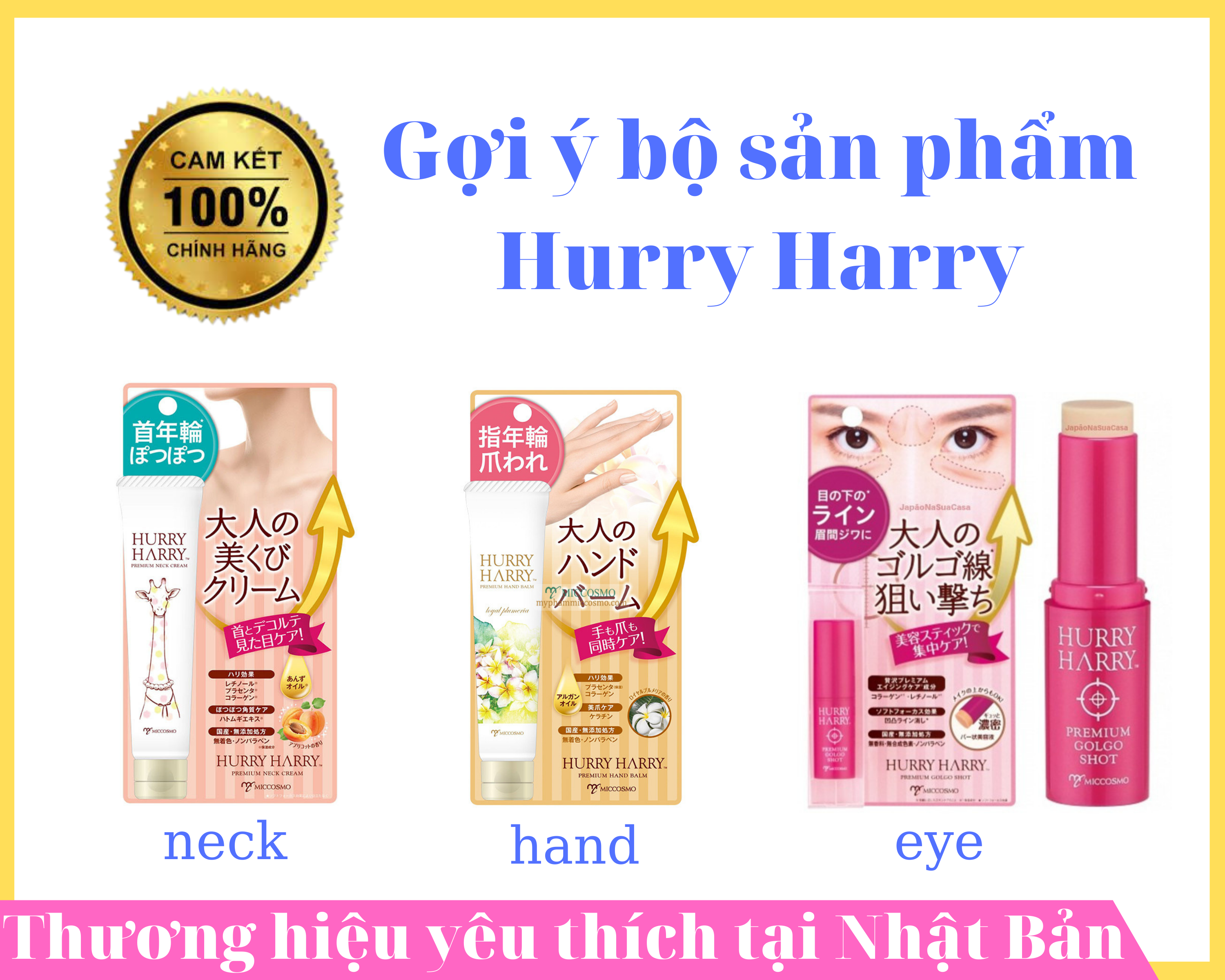 [MỸ PHẨM NHẬT BẢN] Kem Dưỡng Da Tay Nhật Bản MICCOSMO Hurry Harry 40g, Chiết Xuất Nhau Thai, Chống Nhăn, Ngăn Ngừa Lão Hóa, Dưỡng Trắng, Trẻ Hóa Da (HH02)