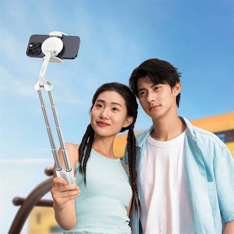 Gậy Selfie Từ Tính Baseus TechShot Series Dual-Support Phone (Nam Châm + Kẹp, Bluetooth Remote control) hàng chính hãng