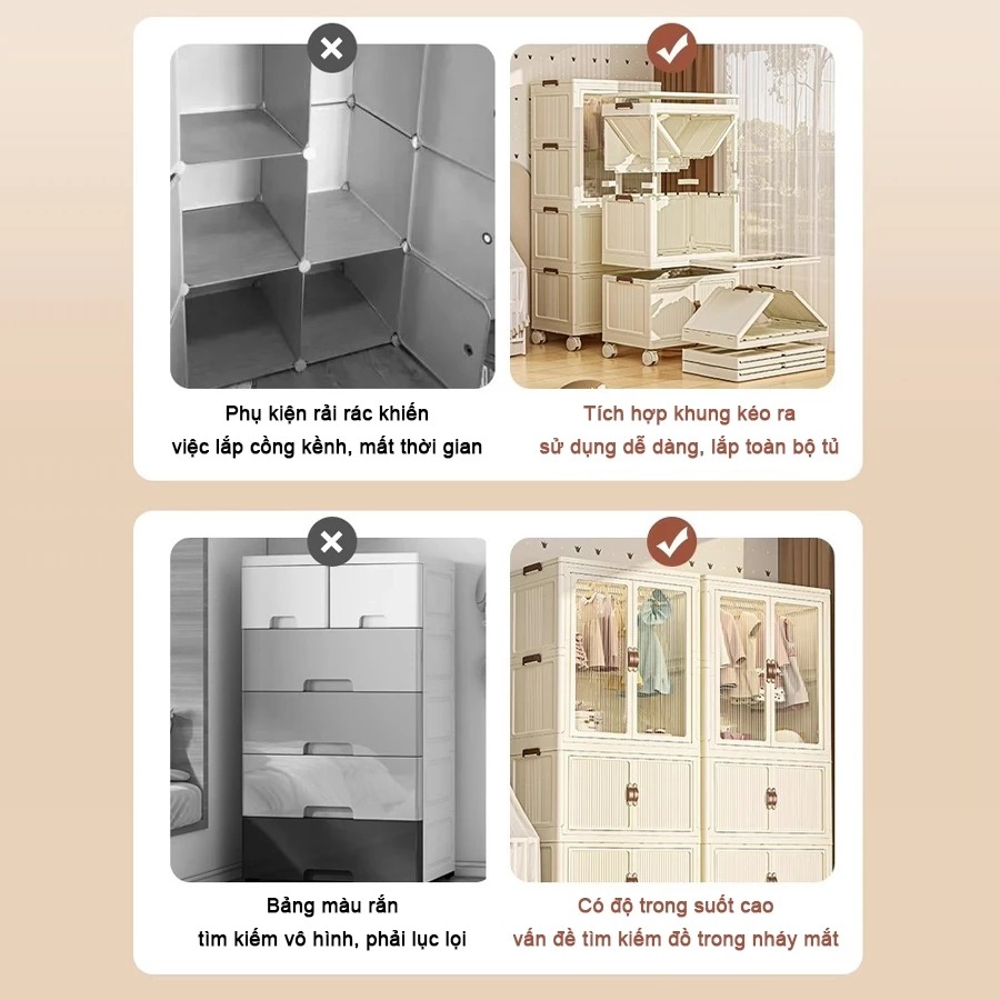 Tủ Treo Quần Áo Để Đồ Của Trẻ Nhỏ Gấp Gọn Thông Minh Chất Liệu Bền Đẹp An Toàn Sức Khỏe
