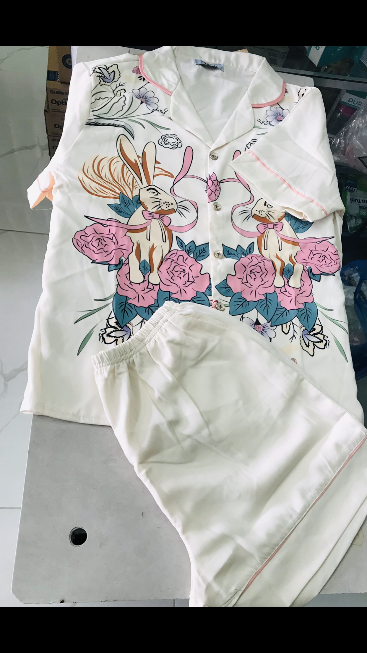 Bộ Lụa Pijama Mặc Nhà Xinh Xắn Mẫu Hot