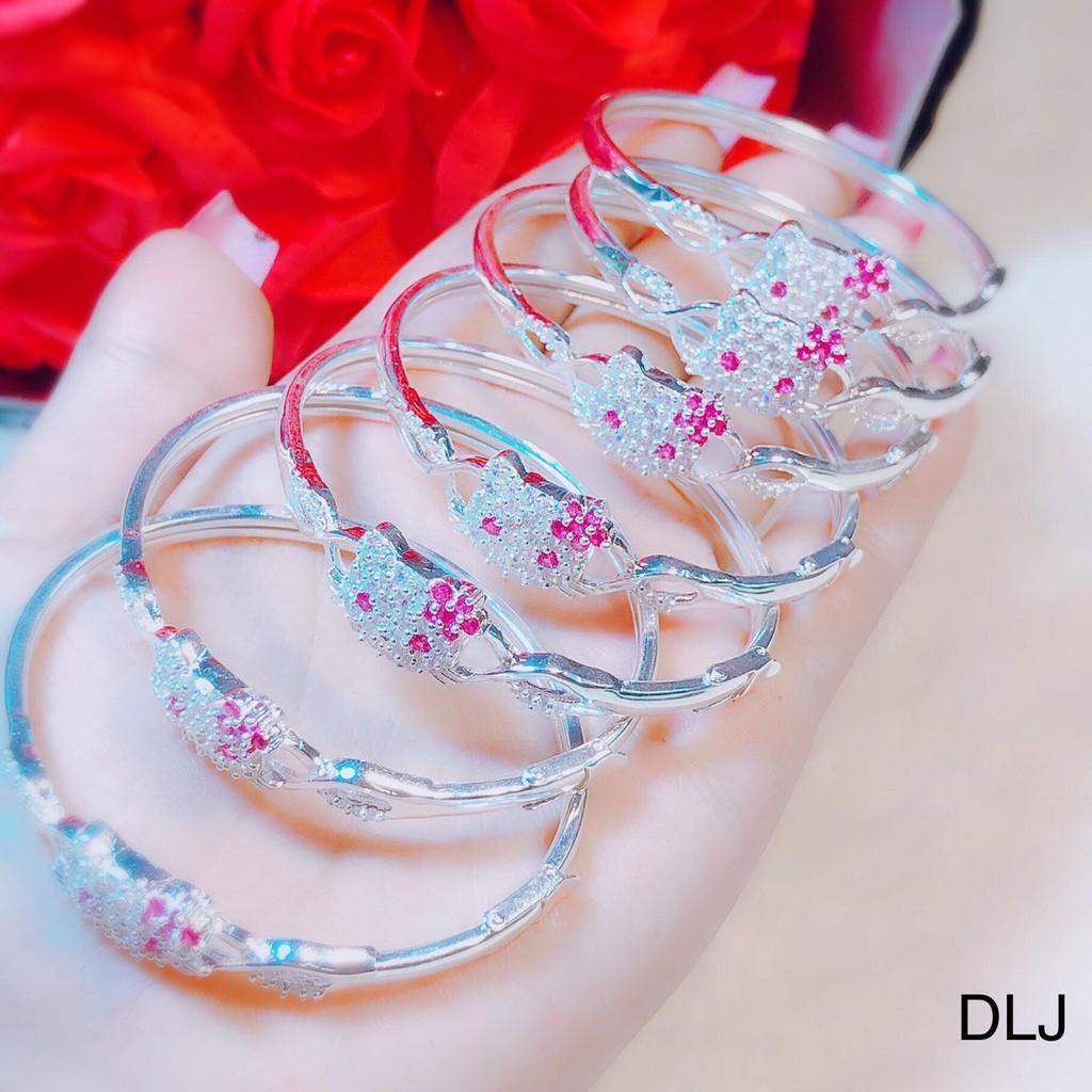 Lắc tay bạc đẹp cho bé,vòng tay mèo hello kitty cho bé