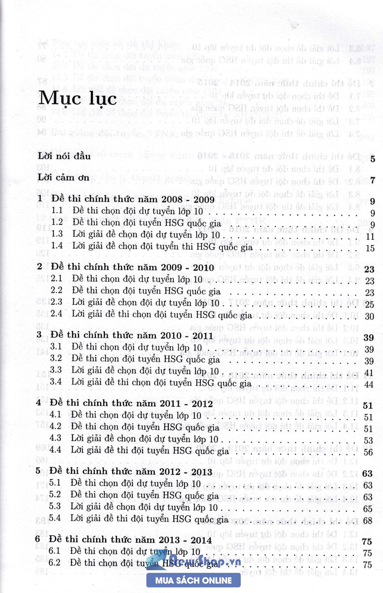 Sách Tuyển tập đề thi môn toán chọn Đội tuyển và dự tuyển Phổ thông năng khiếu 2009 - 2021