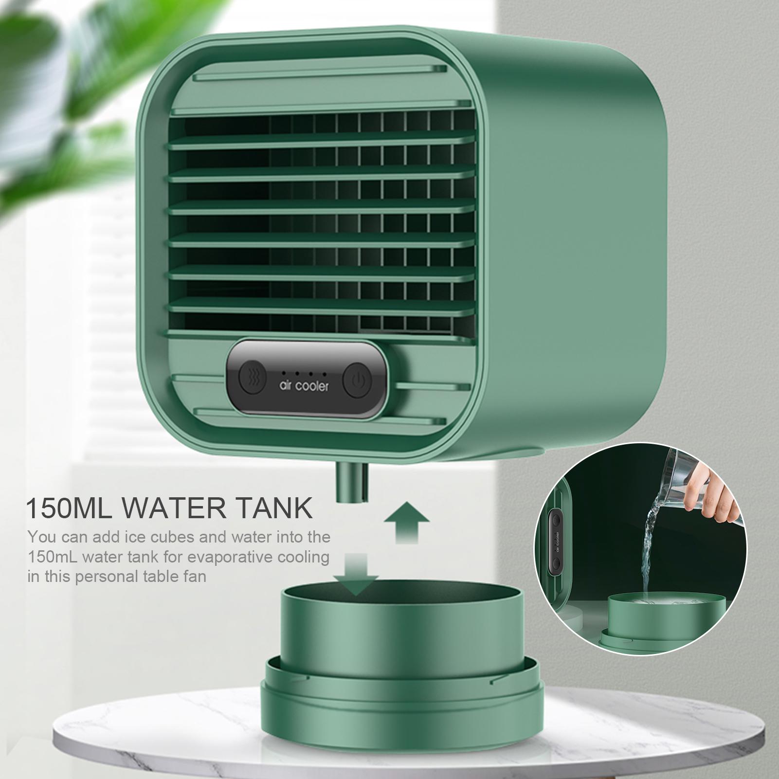 Quạt điều hòa không khí di động làm mát 3 tốc độ, sạc USB, dung tích 150ml