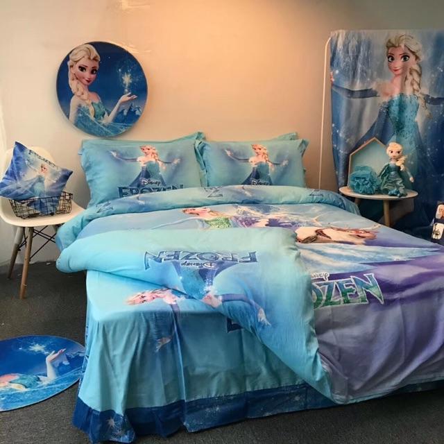 Set Cotton 3D Disney Hàng Nhập Khẩu Cao Cấp Dành Cho Bé Gái 4 Món