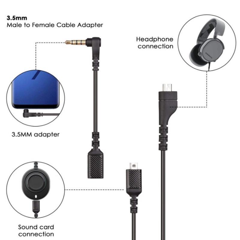 Dây Cáp Chuyển Đổi Âm Thanh Tai Nghe Chơi Game Steelseries Arctis Pro 3 5 7